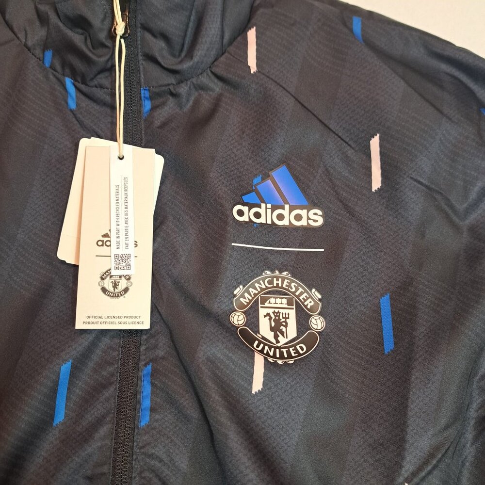Adidas Manchester United Reversible Anthem Jacket HT1997 Men’s Size S NWT $110‎ - Picture 7 of 9
